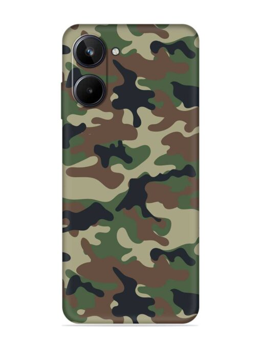 Army Military Camouflage Dark Green Embossed Soft Silicone Case for Realme 10 (4G) Zapvi