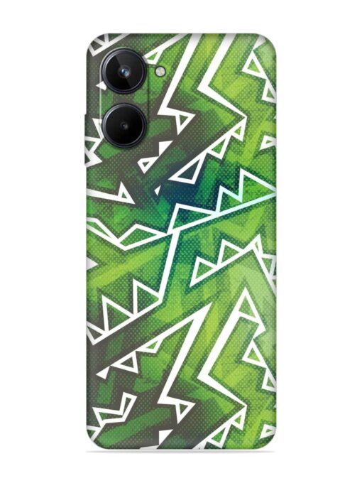 Green Graffiti Seamless Embossed Soft Silicone Case for Realme 10 (4G) Zapvi