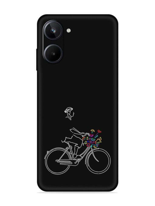 Minimalist Cycle Art Embossed Soft Silicone Case for Realme 10 (4G) Zapvi