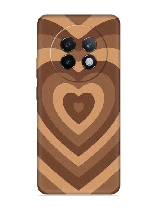 Brown Heart Embossed Soft Silicone Case for Realme 13 Plus (5G) Zapvi