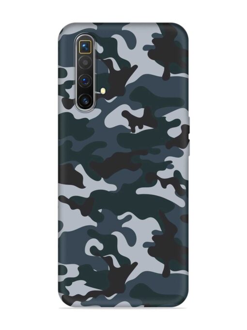 Dark Blue Army Military Art Embossed Soft Silicone Case for Realme X3 Superzoom