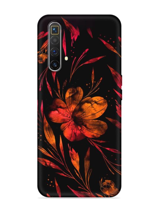 Red Flower Painting Embossed Soft Silicone Case for Realme X3 Superzoom