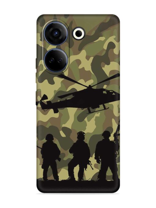 Army Heros Embossed Soft Silicone Case for Tecno Camon 20 Zapvi