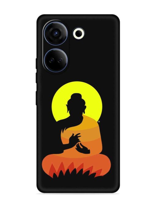 Buddha Art Black Embossed Soft Silicone Case for Tecno Camon 20