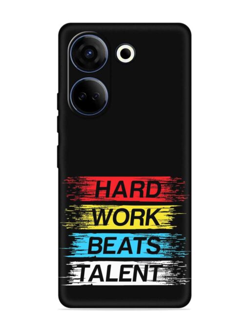 Hard Work Beats Embossed Soft Silicone Case for Tecno Camon 20 Zapvi