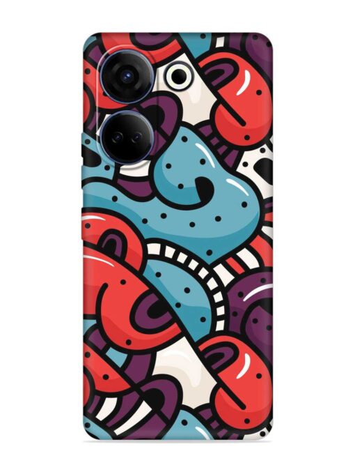 Seamless Backdrop Colorful Embossed Soft Silicone Case for Tecno Camon 20 Zapvi