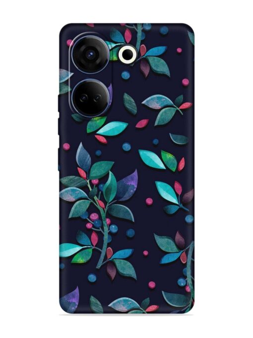 Decorative Watercolor Flower Embossed Soft Silicone Case for Tecno Camon 20 Zapvi