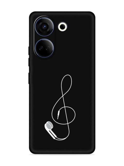 Music Earphone Vector Embossed Soft Silicone Case for Tecno Camon 20 Zapvi