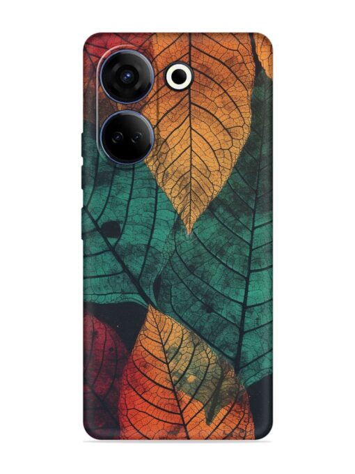 Leaves Artwork Embossed Soft Silicone Case for Tecno Camon 20 Zapvi