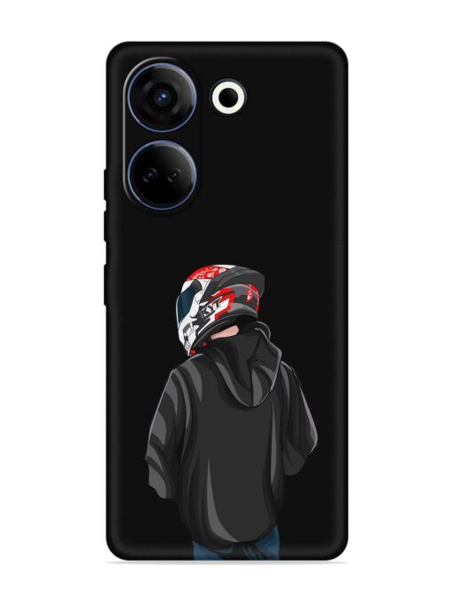 Motorcycle Rider Embossed Soft Silicone Case for Tecno Camon 20