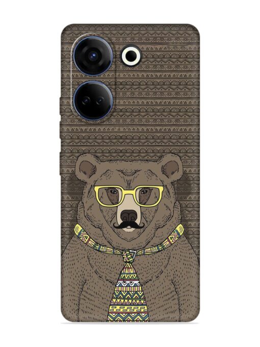 Grizzly Bear Embossed Soft Silicone Case for Tecno Camon 20