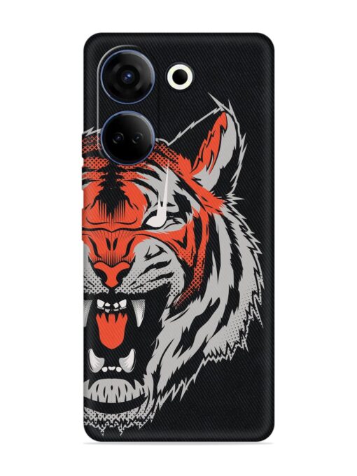 Tiger Aggression Embossed Soft Silicone Case for Tecno Camon 20 Zapvi