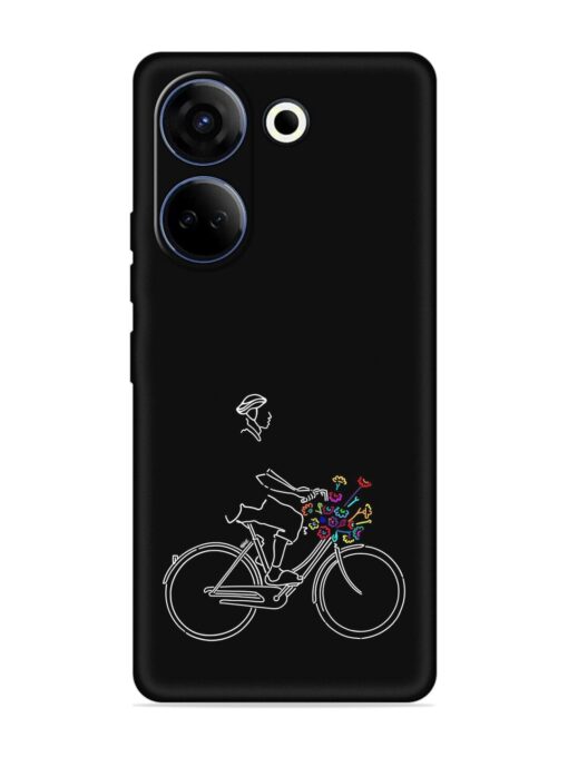 Minimalist Cycle Art Embossed Soft Silicone Case for Tecno Camon 20 Zapvi