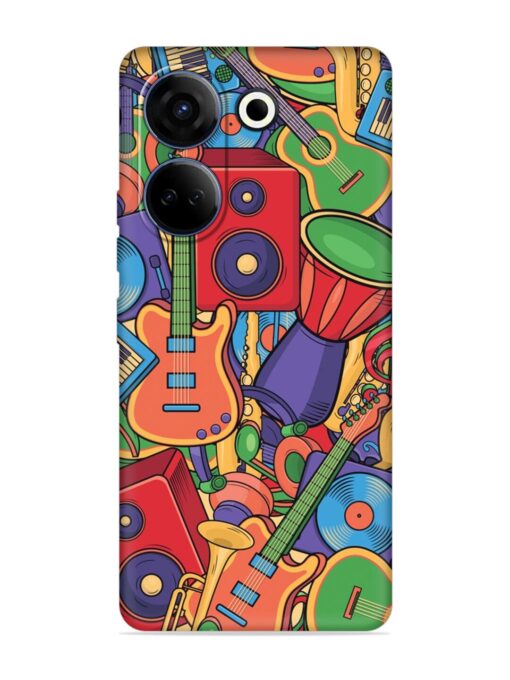 Colorful Music Art Embossed Soft Silicone Case for Tecno Camon 20 Zapvi