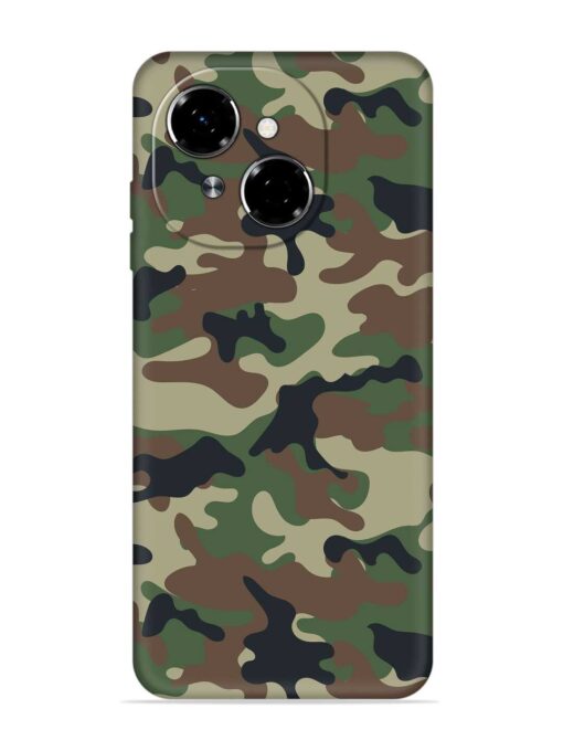 Army Military Camouflage Dark Green Embossed Soft Silicone Case for Tecno Spark Go 1 Zapvi