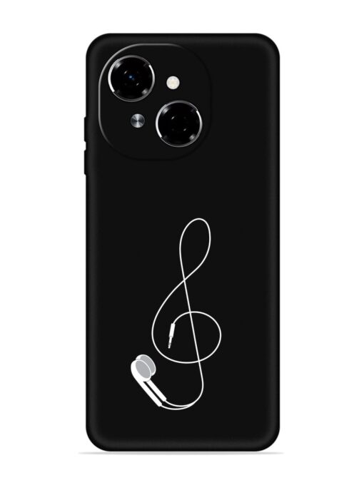 Music Earphone Vector Embossed Soft Silicone Case for Tecno Spark Go 1