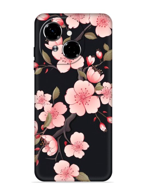 Cherry Blossom Embossed Soft Silicone Case for Tecno Spark Go 1