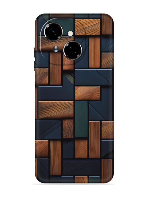 Wooden Background Cubes Embossed Soft Silicone Case for Tecno Spark Go 1 Zapvi