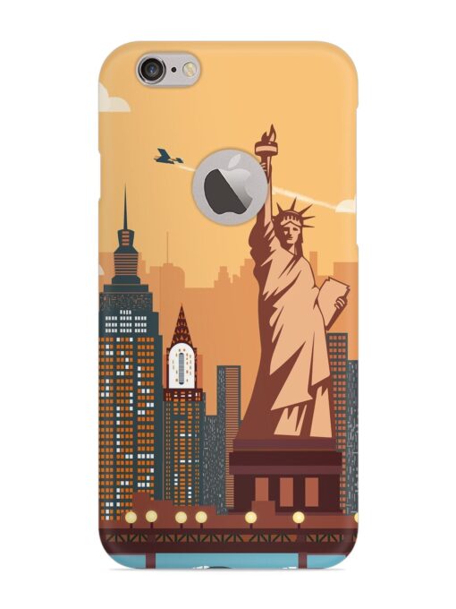 New York Statue Of Liberty Architectural Scenery Snap Case for Apple Iphone 6 Plus (Logo Cut) Zapvi