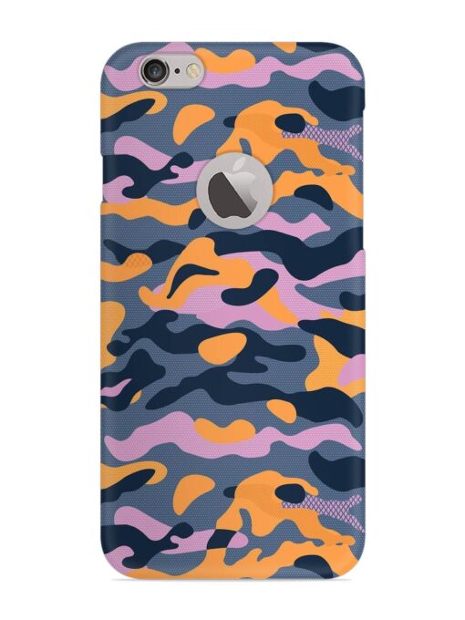 Camouflage Army Military English Orange Art Snap Case for Apple Iphone 6 Plus (Logo Cut) Zapvi