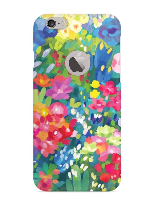 Watercolor Flower Art Snap Case for Apple Iphone 6 Plus (Logo Cut)