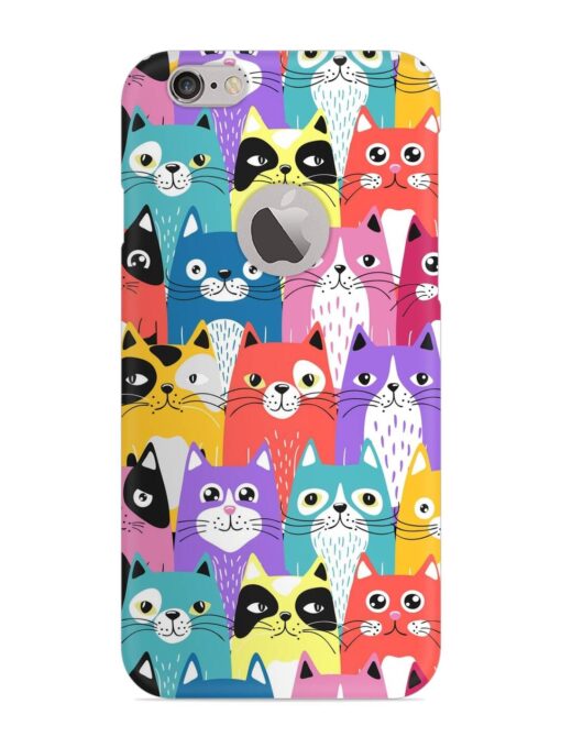 Funny Cartoon Cats Snap Case for Apple Iphone 6 Plus (Logo Cut)