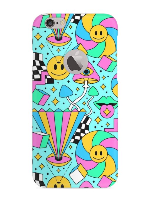 Trippy Rainbow 60S Snap Case for Apple Iphone 6 Plus (Logo Cut)