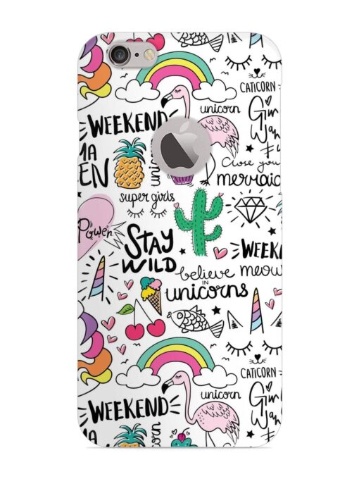 Unicorn Ice Cream Snap Case for Apple Iphone 6S Plus (Logo Cut)