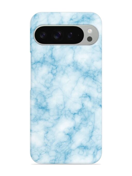 Blue White Natural Marble Snap Case for Google Pixel 9 Pro