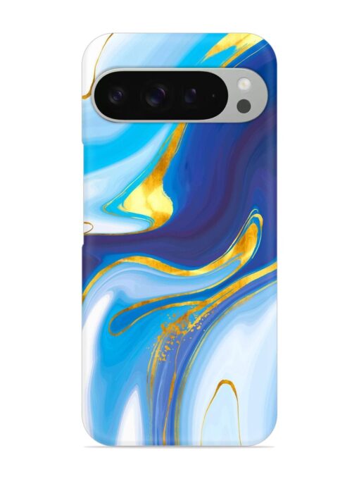 Watercolor Background With Golden Foil Snap Case for Google Pixel 9 Pro Zapvi