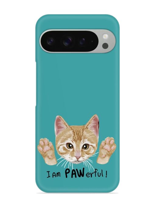 Typography Slogan Cat Snap Case for Google Pixel 9 Pro