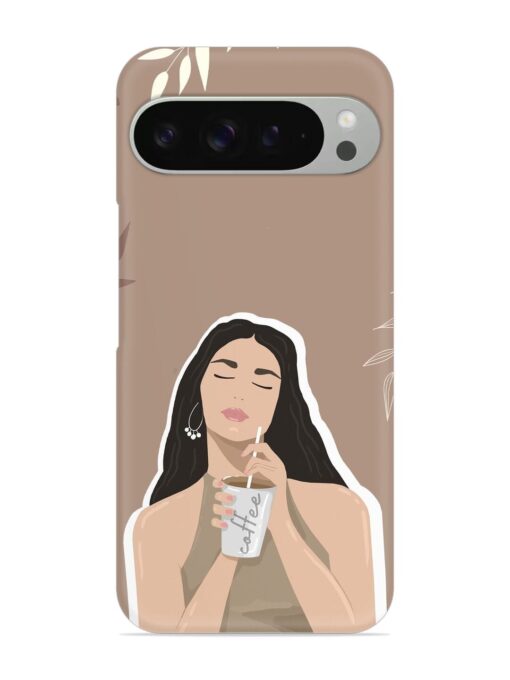 Girl With Coffee Snap Case for Google Pixel 9 Pro