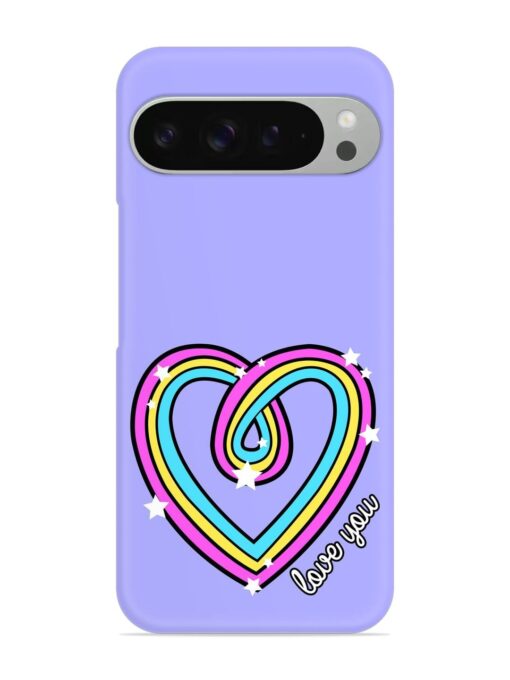 Colorful Rainbow Heart Snap Case for Google Pixel 9 Pro Xl