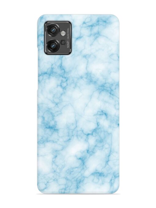 Blue White Natural Marble Snap Case for Motorola Moto G32