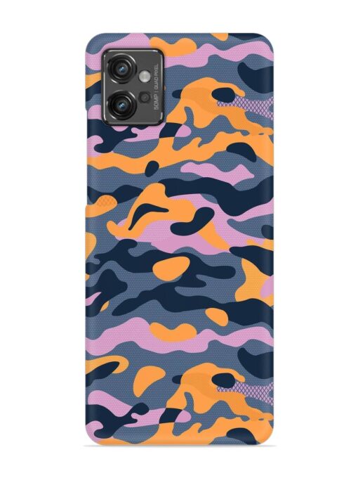 Camouflage Army Military English Orange Art Snap Case for Motorola Moto G32