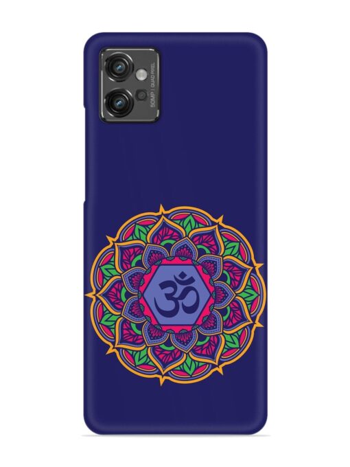 Om Mandala Art Blue Snap Case for Motorola Moto G32