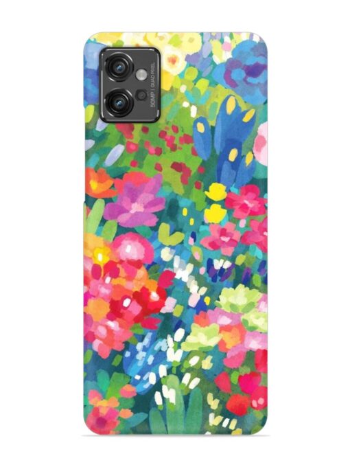 Watercolor Flower Art Snap Case for Motorola Moto G32