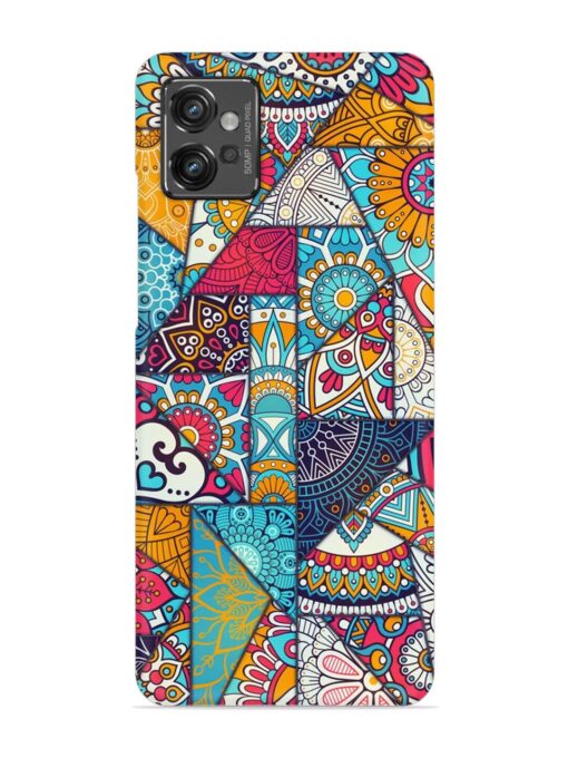 Patchwork Pattern Vintage Snap Case for Motorola Moto G32