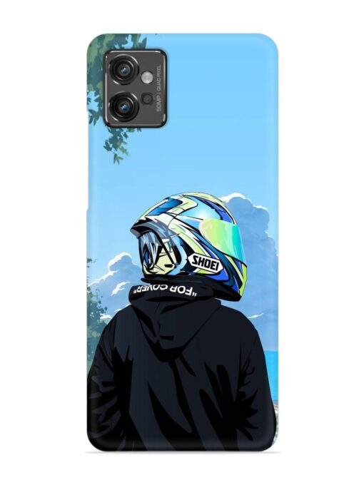 Rider With Helmet Snap Case for Motorola Moto G32