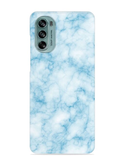 Blue White Natural Marble Snap Case for Motorola Moto G62 (5G) Zapvi