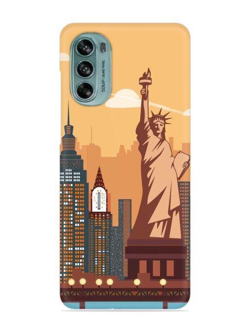 New York Statue Of Liberty Architectural Scenery Snap Case for Motorola Moto G62 (5G) Zapvi