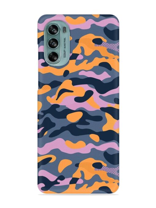 Camouflage Army Military English Orange Art Snap Case for Motorola Moto G62 (5G)