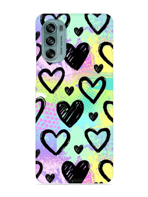 Bright Pattern Hearts Snap Case for Motorola Moto G62 (5G) Zapvi