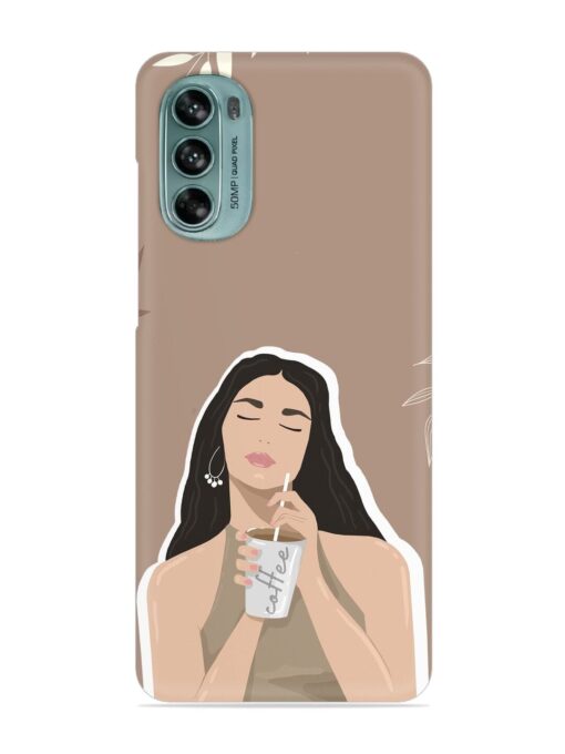 Girl With Coffee Snap Case for Motorola Moto G62 (5G) Zapvi