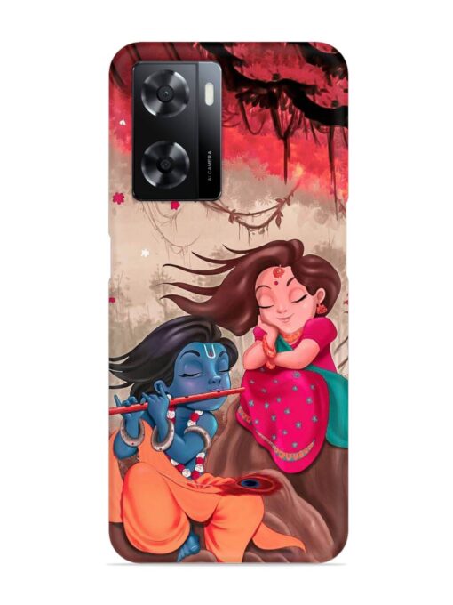 Radhe Krishna Water Art Snap Case for Oppo A57 (5G) Zapvi