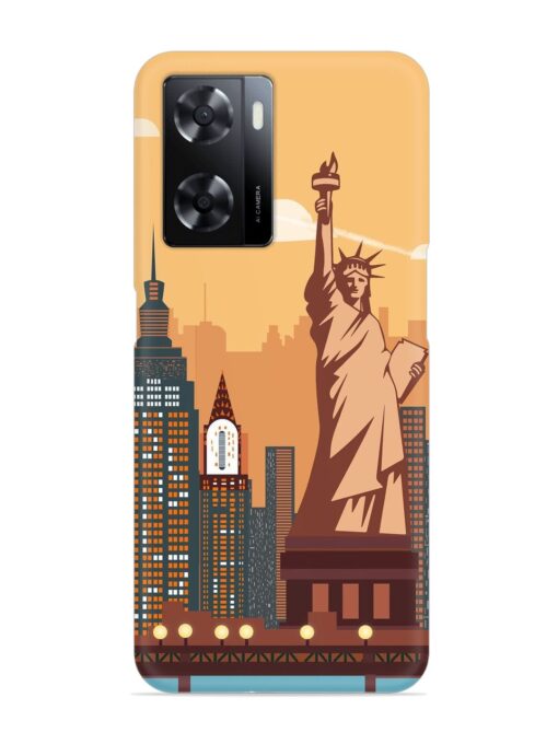 New York Statue Of Liberty Architectural Scenery Snap Case for Oppo A57 (5G) Zapvi