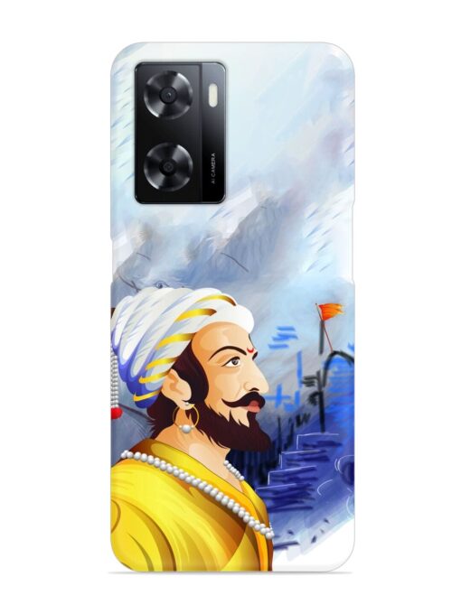 Shivaji Maharaj Color Paint Art Snap Case for Oppo A57 (5G)