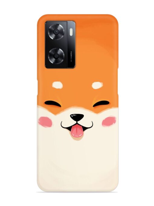 Cute Dog Face Vector Snap Case for Oppo A57 (5G) Zapvi