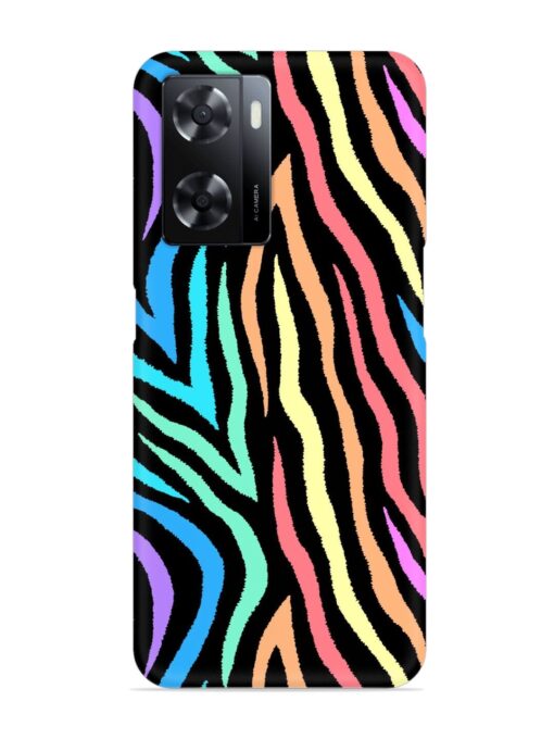 Colorful Abstract Zebra Snap Case for Oppo A57 (5G) Zapvi