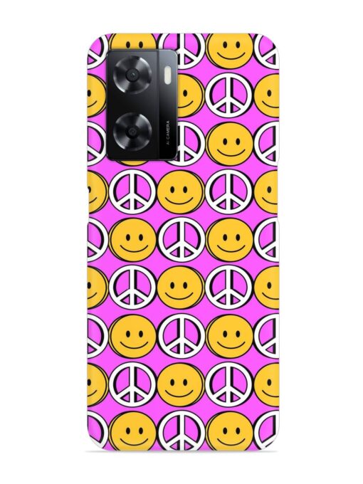 Smiley Face Peace Snap Case for Oppo A57 (5G)